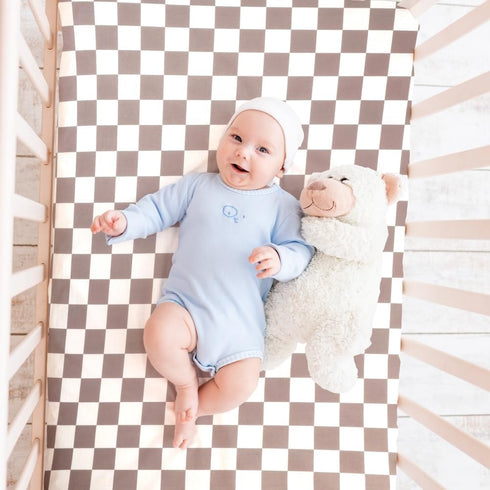 FIGEPO 4 Pack Pack (Pack Checkered N Play Sheets Sheets Neutral Breathable Fitted Baby Mini Crib Sheets Nursery Sheets