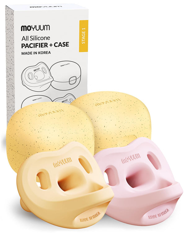 Moyuum Silicone Macaron Pacifier | Made in Korea, BPA Free One-Piece Design