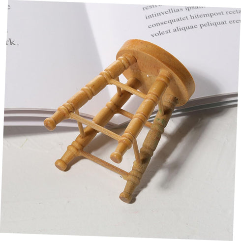 ERINGOGO 8 Pcs Dollhouse Stool - 1:12 Miniature Round Stool Dollhouse Round Stool & Bar Counter Chair Ornament