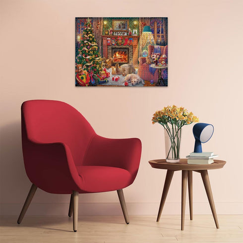 1500 12+ Ravensburger - Christmas Eve - Piece Jigsaw Puzzle - Quaint Home for The Holidays Scene Featuring Toys, a Tree