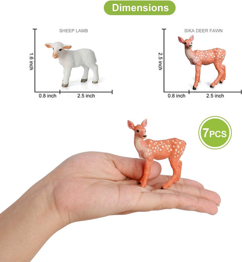 Volnau Wolf Toys Animal Figures, 7PCS Zoo Pack for Toddlers, Kids Christmas Decoration Gift, Educational Set