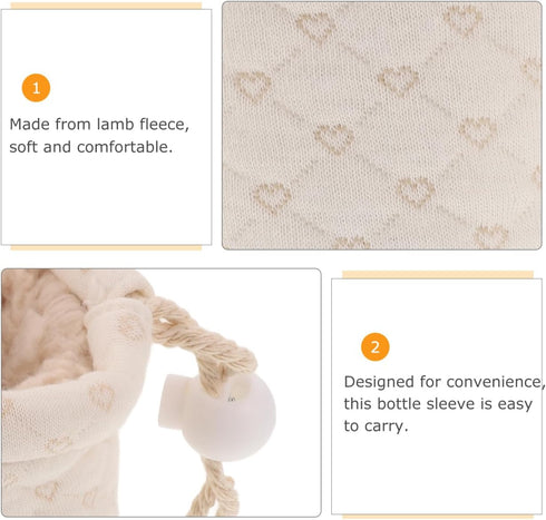 Kisangel Insulated Baby Bottle Sleeve for Glass Baby Bottles Thick Lamb Fleece Protective Case Base for Breastmilk
