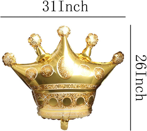 NC 6Pcs Gold Crown Foil Balloons - Birthday Party, Wedding & Bridal Shower Decorations