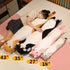 Werdast Gift(Black,18inches) Black Cat Long Plush Pillow Kitty Stuffed Animals Soft Sleeping Throw Pillow Doll Toy