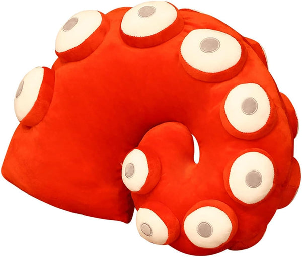 Octopus Tentacles Plush Pillow, Stuffed Animal Gift for Kids Adults (17.7 * 13.7in, Red)