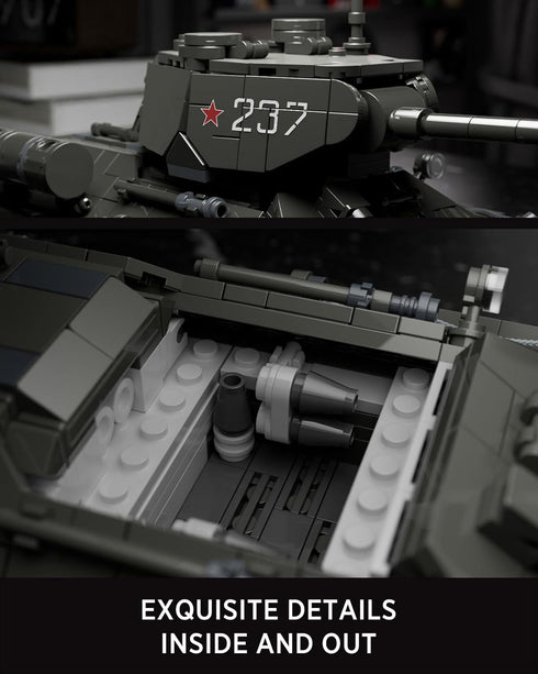 T34/85 WW2 Set (818 NF10270) Nifeliz Tank, Military Tank Building for Adults, Collectible Army Model to Build