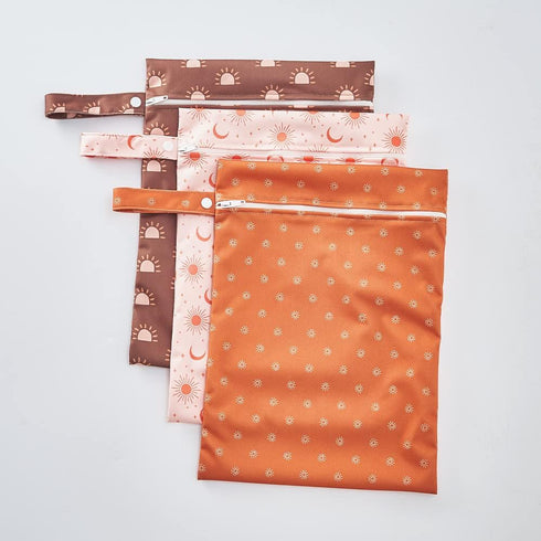 Happy Flute 3 Set Wet Bag Storage Bag Waterproof Washable Travel Bags, Beach, Pool, Gym Bag for Swimsuits & Wet Clothes
