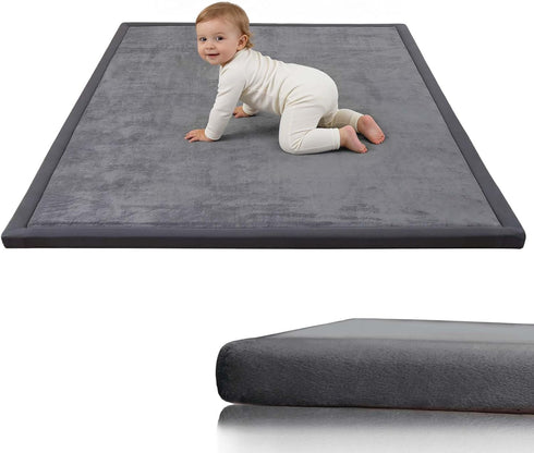 COLLACOCO Baby Play Mat for Floor, Playpen Mat, 1.3" Thick Memory Foam Tummy