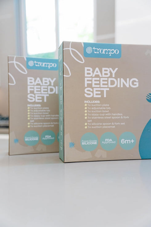 Trompo Set 10 2 2Forks Food-grade Silicone Baby Feeding Pieces | BPA-Free | Includes Plate, Bowl, Sippy cup, Spoons