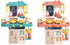 Kitchen Playset Pretend Food Kit by Serena&Jewel - 53 PCS Toy Accessories Set with Real Sounds & Light, Blue