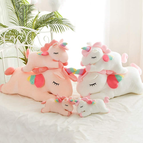 Unicorn Stuffed Animals, Soft Plush Hugging Pillow Toy Gifts for Kids (White, 12 in)