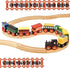 9 Set Gift Boutique Wooden Train Cars Piece Collection of Magnetic Trains and Wood Engine and Vehicles Compatible