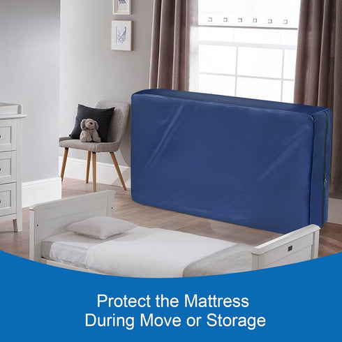 2 Pack Crib Mattress Bag Waterproof, Heavy Duty Crib Mattress Moving Bag with Strong Zipper, Reusable Mattress Cover