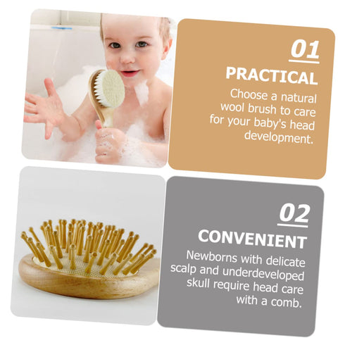 Set Set Toddmomy Wooden Hair Brush Comb Brush for Girls Boys Boy Girl Newborn Hair Care