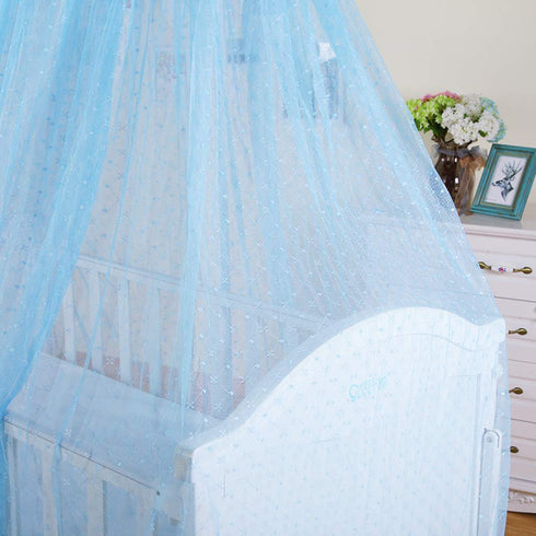 RuiHome Baby Crib Cot Bed Mosquito Net with Stand Palace-Style Dome Netting Curtain Infants Nursery Bedroom Decor