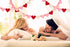 Valentines Decor, Be Mine Hanging Banner with 28 Pcs Felt Heart Garland, Burlap Decorations for Valentine's Day