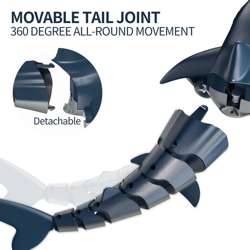 1:18 6+ TEMI Remote Control Shark Toys, High Simulation Scale Fish with Light and Spray Water for Lake Bathroom Pool