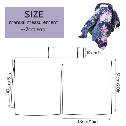 TANOFAR Car Seat Cover Baby, Peekaboo Opening Infant Car Seat Cover for Winter, Warm & Cozy, Purple Floral