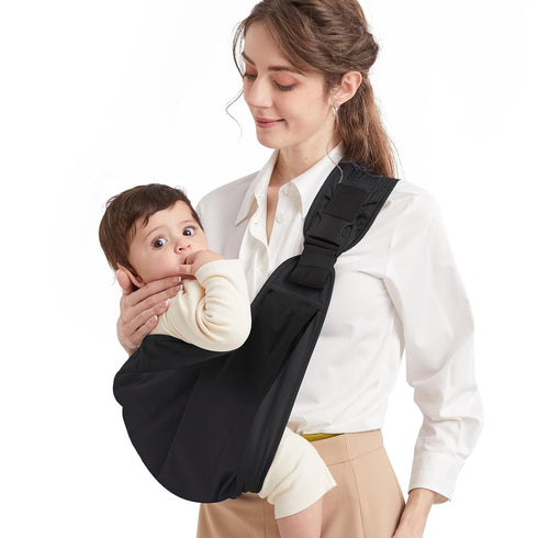 Baby Sling Carrier, Pure Cotton, Ergonomically Adjustable Baby Carrier Newborn to Toddler,