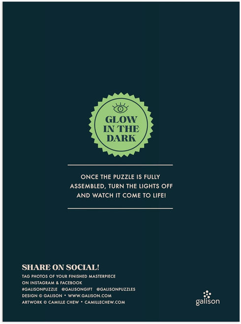 Galison Occult and Curious – 1000 Piece Glow in The Dark Jigsaw Puzzle of Creepy and Spooky Objects