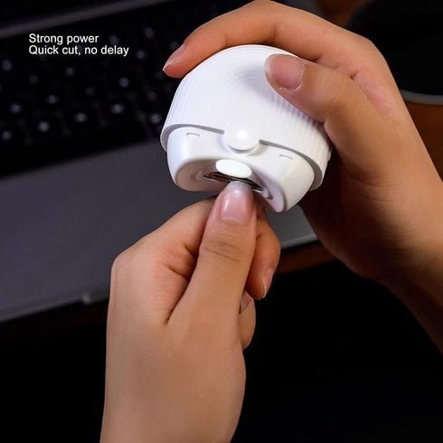 Trimming Trimmer Electric Nail Clipper with Auto & Quiet , Safe Nail for Kids, Adults & Seniors White Plastic Design