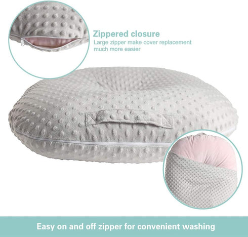 OWLOWLA Newborn Lounger Cover, Minky Removable Slipcover Fits Newborn Lounger for Baby Boy Girl (Gray)