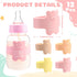 LemonRoad 12 Pcs Bottle Labels Daycare Reusable, Bear Pattern Waterproof Silicone Baby Bottle Labels Sippy Cup Bands