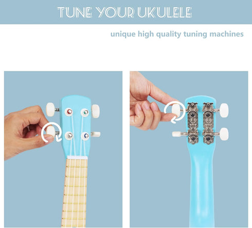 Kids Guitar for Girls, Wooden Musical Instruments Toys with Ukulele, Tambourine, Maracas, Harmonica, Mini Band Sets for