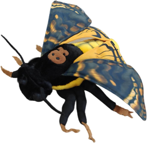 FRANKIEZHOU Simulation Deaths Head Hawk Moth Stuffed Animal - Yellow 25", Lifelike Plush Toy for Kids