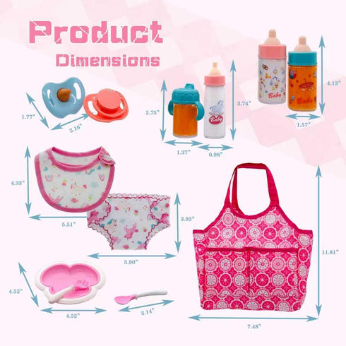 Linkyloop Set Playset set 3+ Baby Doll Accessories Magic Bottle - Doll Feeding Pretend with Disappearing Milk & Juice