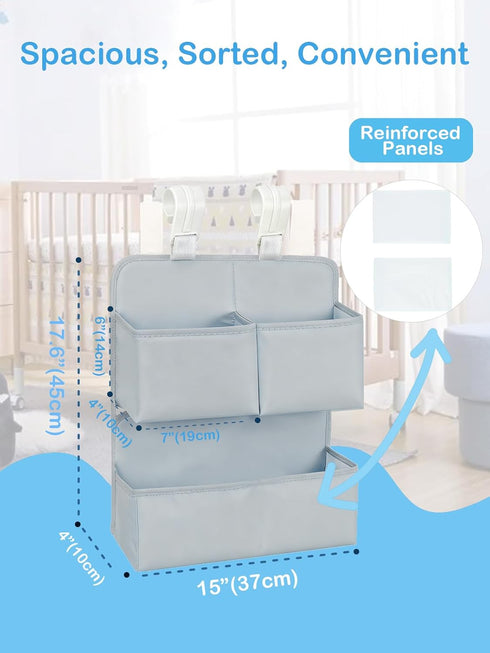 80+ Hanging Diaper Organizer for Bassinet/Crib/Playpen/Playard Hold Diapers - Changing Table Diaper Holder Attachment
