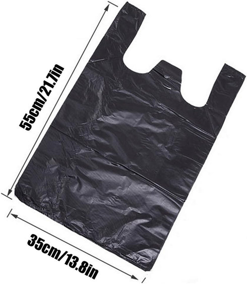 (100pcs) Disposable Garbage Bag Black Disposable Diaper Bags with convenient handle ties, Bin Bags,Durable Trash Bag