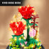Set 596 HOGOKIDS Flower Bouquet Building with LED Lighting - PCS Red Rose with Cover Botanical Building Blocks Kits