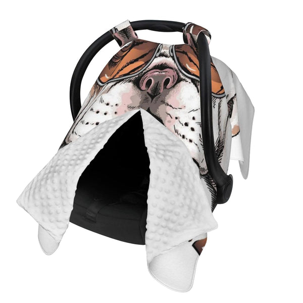 Zhbvncp Cute English Bulldog Baby Car Seat Cover & Breastfeeding Nursing Cover -
