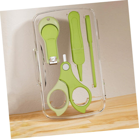 CVUTOVO Set Trimmer Nail Clipper Nail Kit for Newborns Travel Portable Grooming Care Kit Green