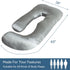 Magik & Kover Silky Satin Pregnancy Pillows for Sleeping, Cooling Pregnancy Pillow, U Shaped Full Body Maternity Pillow