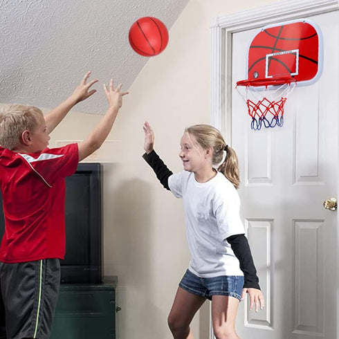 Mini Basketball Hoop Set for Kids & Adults, Indoor Wall Mount Basketball Hoop with 4 Toddler Basketballs, Sport Gifts