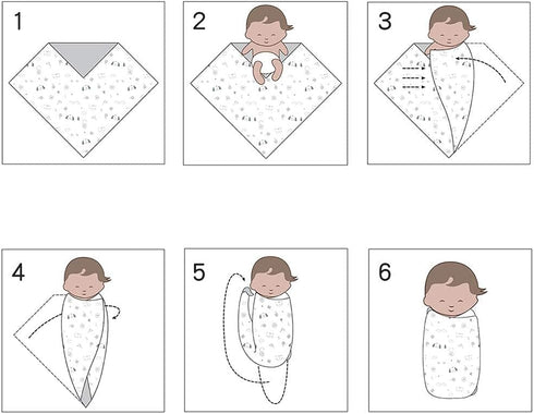 PESAAT Cotton Baby Swaddle Hat Set, Newborn Infant Hats and Receiving Blankets for Baby Boys Girls