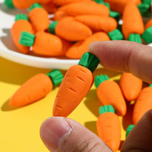 Abaodam 50 Pcs Mini Carrot Erasers Miniature Vegetables for Kids Easter Party Favors
