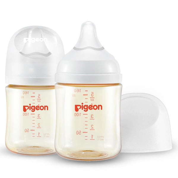 Pigeon PPSU Nursing Baby Bottle, Wide Neck, Streamlined Body, Natural Feel, Easy to Clean, 5.4 Oz (Pack of 2), Includes