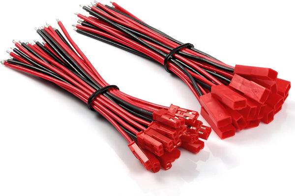 Chanzon 15 Pairs JST SYP/RC 2.5mm Pitch 20AWG Plug Connector for 2Pin Micro Jack with 30Pcs Male and Female Mini Adapter