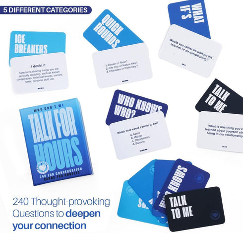 Why Don't We Talk for Hours - 240 Conversation Starters for Couples, Fun Game to Get to Know Each Other