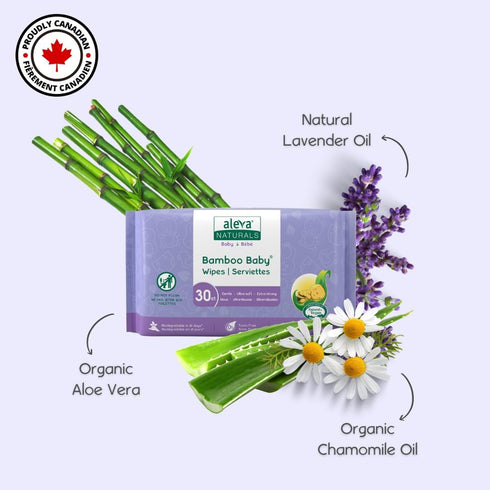 Aleva Naturals Bamboo Baby Travel Wipes - 30ct