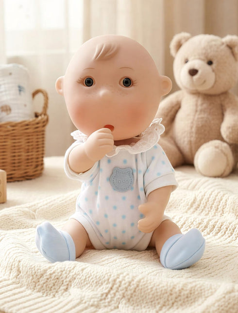 7 Inch 5 3+ Cute Potato Baby Doll, Mini Baby Doll with Movable Joints, Thumb-Sucking Pose, Full Vinyl Doll Gift