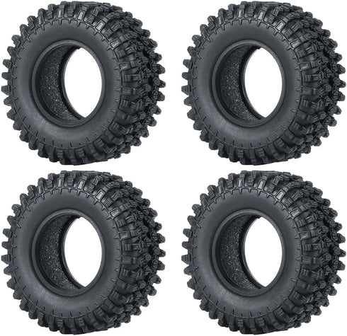 4PCS 1.0" Crawler Tires Rubber Wheel Tires Set for 1/24 Axial SCX24 90081 AXI00001 AXI00002 AXI00005 AXI00006 RC Crawler Car (50mm)