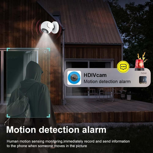 Generic 2-Way 960mAh Wireless Security Camera Indoor Outdoor, WiFi Smart Surveillance Cam with Motion Detection