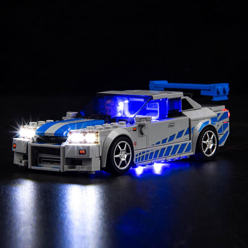 Upgraded LED Light Kit Compatible with LEGO Speed Champions Nissan Skyline GT-R (R34) Race Car Model
