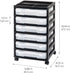 IRIS USA 6-Tier Scrapbook Rolling Storage Cart - Fits 12" x 12" Paper with Organizer Top, Black Frame