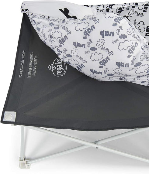 Regalo My Cot Pal Extra Long Portable Toddler Bed - White, Eye Lashes, Small Single