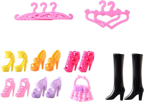 29 Pieces Doll Clothes and Accessories for 11.5 Inch Girl Dolls, Including 5 Tops, 5 Pants, 3 Dresses, and More